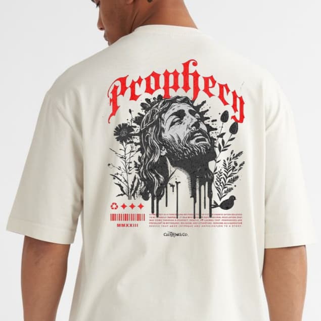 Camiseta Oversized Prophecy T-Shirt Premium Masculina100% Algodão Reforçada Moda Street