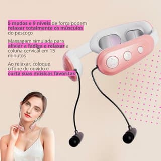 Massageador Cervical com Fone de Ouvido Bluetooth Recarregável S.STORE