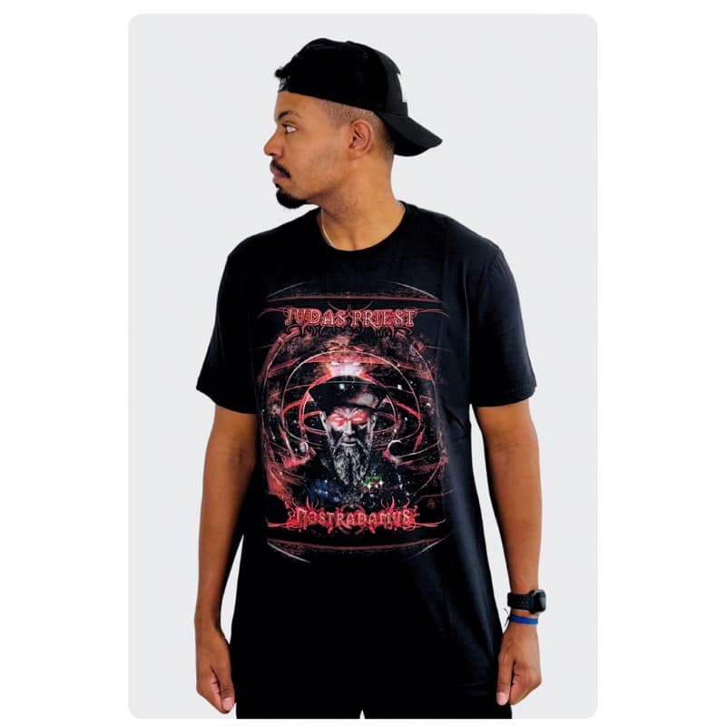 Camiseta rock heavy metal Judas Priest - Nostradamus Consulado do Rock
