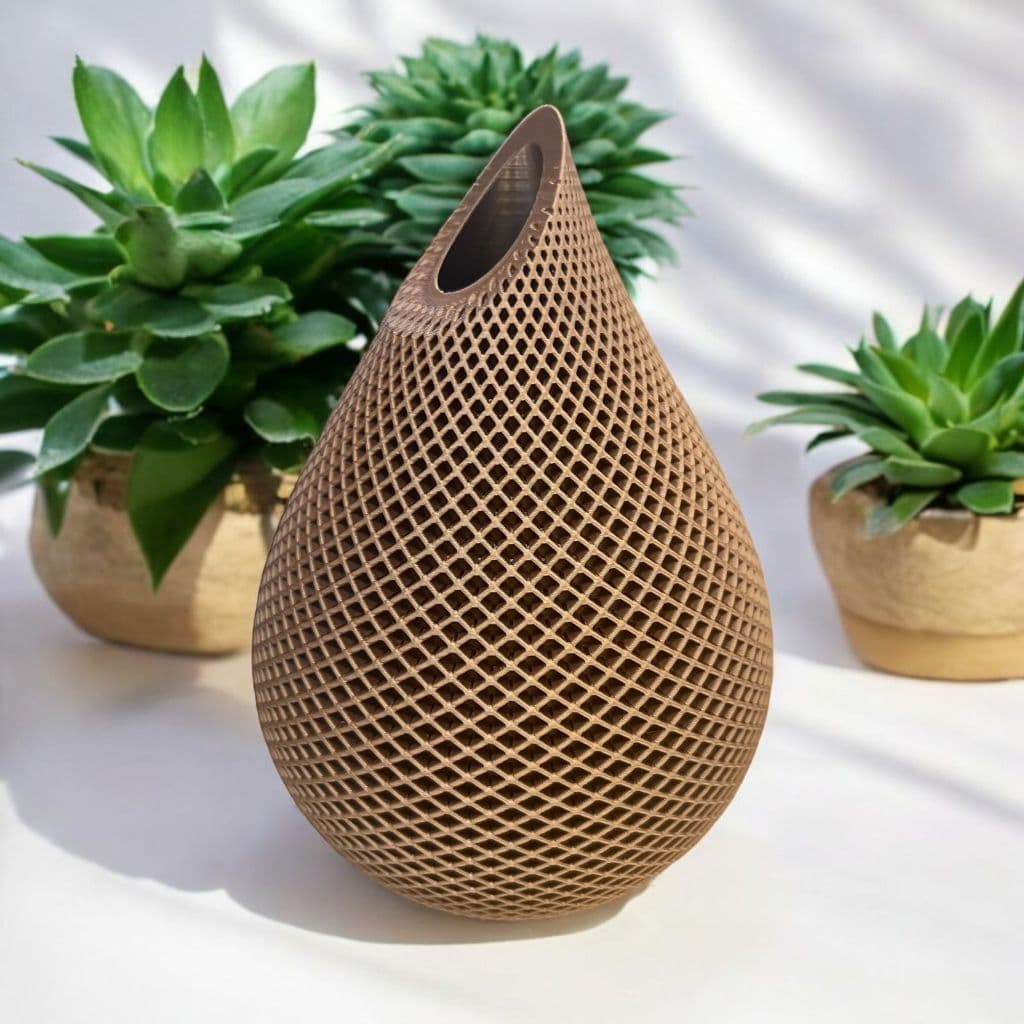 Vaso Decorativo Gota na cor Ouro Rosê 17 cm  para decoração Ambiente Interno Moderno