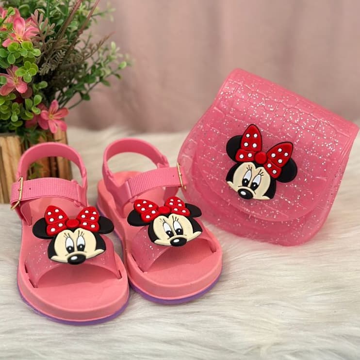 Kit Sandalia Bolsa Minie Menina Blogueirinha Estilosa Versatil Modinha