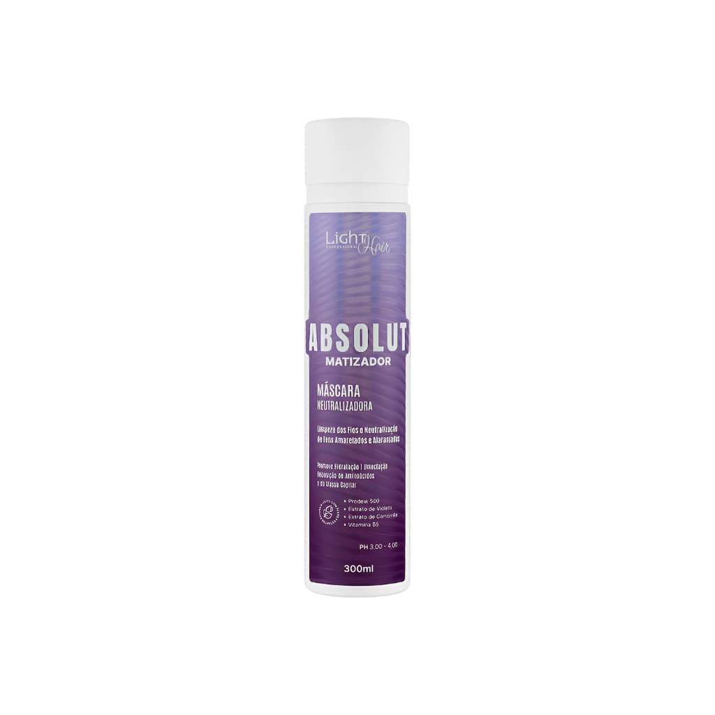 Máscara Matizadora Loiro Platinado Light Hair 300g - Efeito Anti-Amarelo Profissional