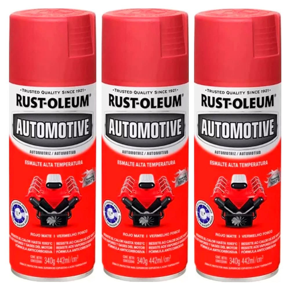 Kit 3 Automotivo Alta Temperatura Suporta 1093°c Rust Oleum