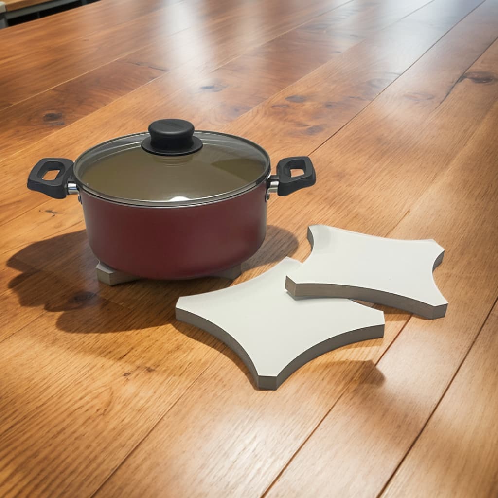 Kit Descanso de Panela Formato Moderno e Atual, Apoio de Panela, MDF 15mm LAMINADO Fácil Limpeza