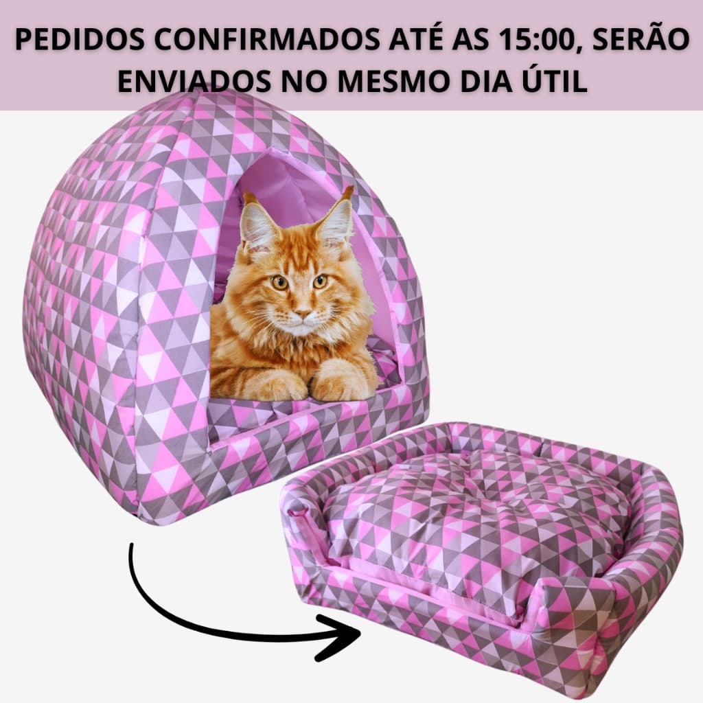 Cama Caminha Toca Casinha Iglu para Cachorro e Gato - Tamanho 45x45