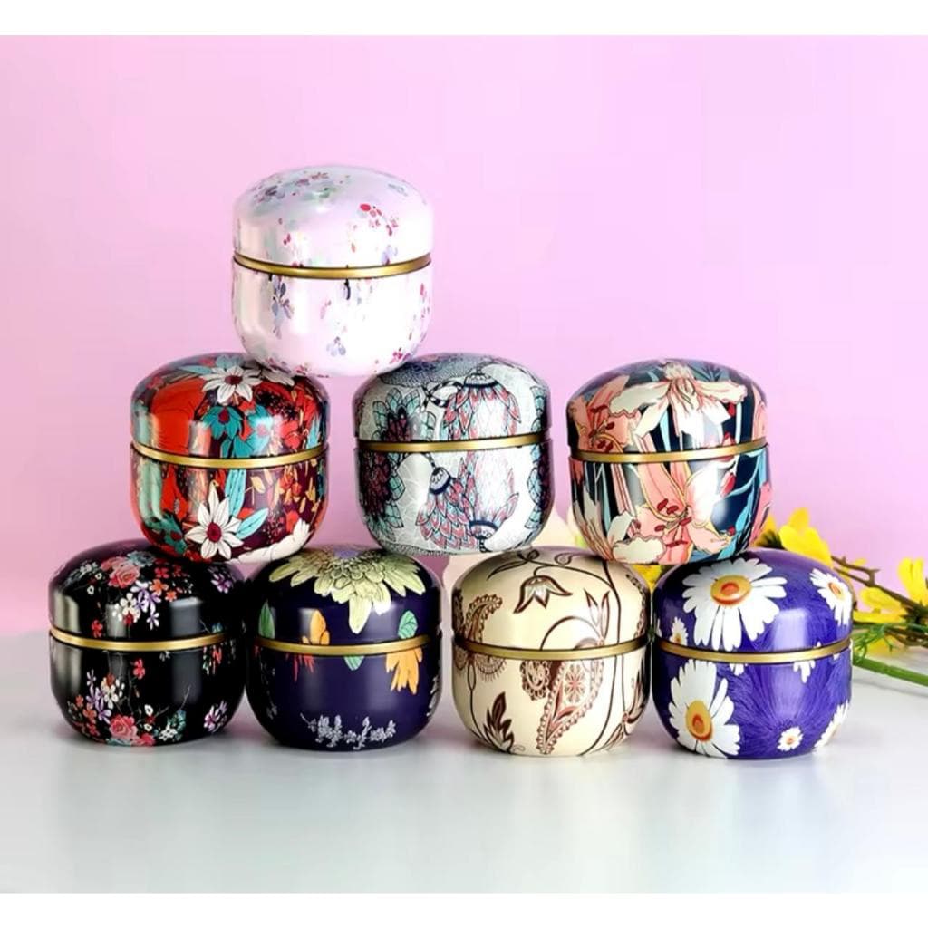 kit 2 Lata De Chá Metal Para Armazenamento doces chas velas  À Prova De Umidade Cor Aleatoria