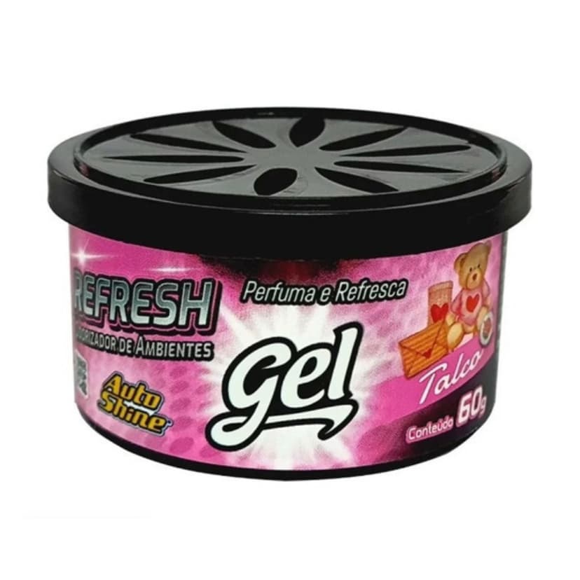 Aromatizante Gel Refresh Talco 60g AutoShine Cheirinho Veículos e Ambientes