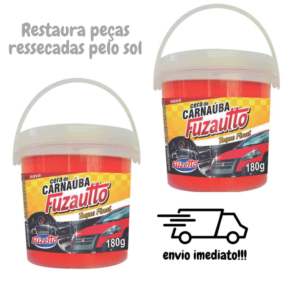 Kit 2 Ceras Revitalizadora de Para-choques Restaura Plástico Fuzetto
