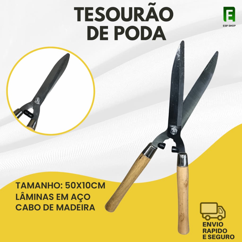 Tesoura Tesourão Profissional para Poda de Plantas e Grama Resistente