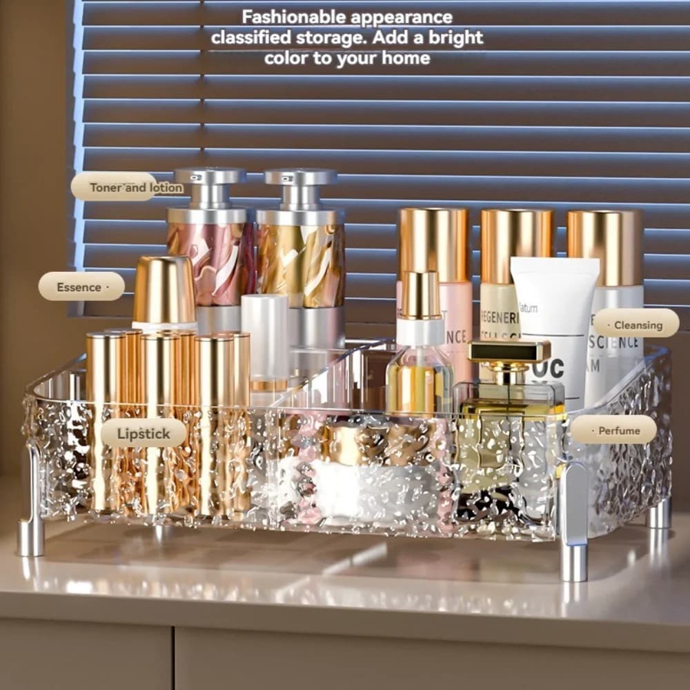 Porta Maquiagem Organizador Multiuso De Acrílico Transparente Batom Cosméticos Make 5 Divisórias