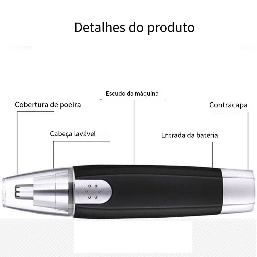 Aparador de Pelos Elétrico/Portátil para Nariz/Orelha/Rosto / Depilador Facial