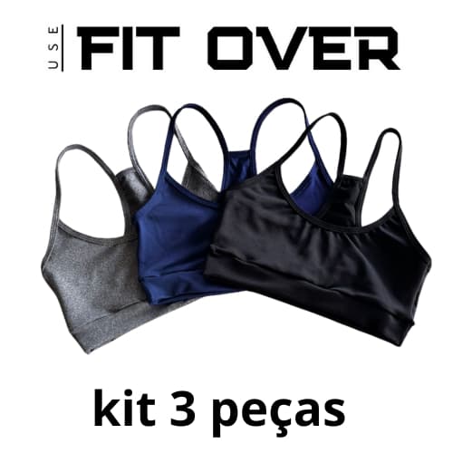 Kit 3 tops fitness básico - alcinha - nadador - suplex - academia - crossfit - treino - fitover