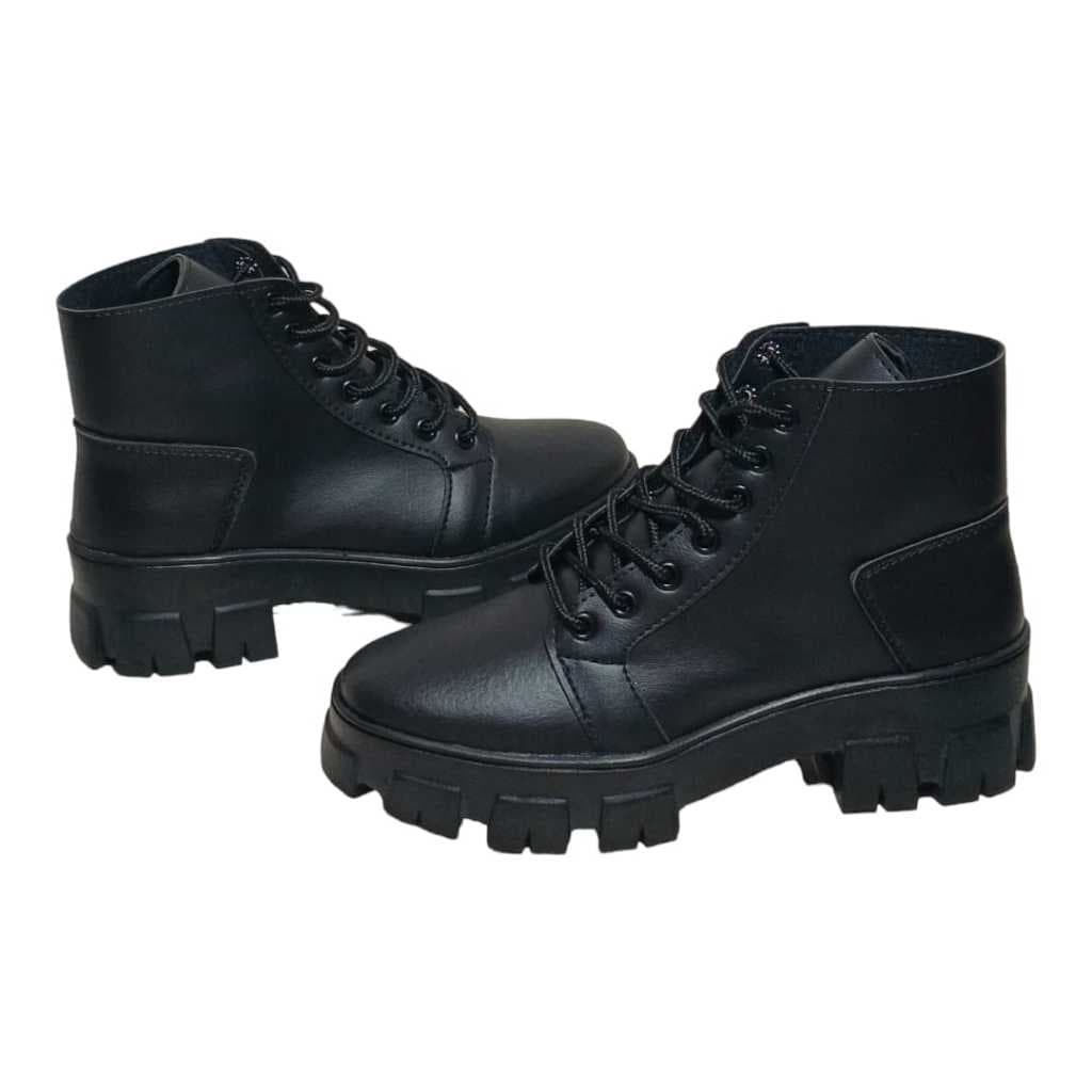 Bota Feminina Tratorada Cano Curto Moda Novo Coturno Casual Moderna Trabalho Confortavel