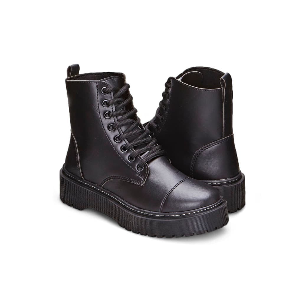 Bota Coturno Feminino  Blogueira Militar Tratorado Plataforma Confort