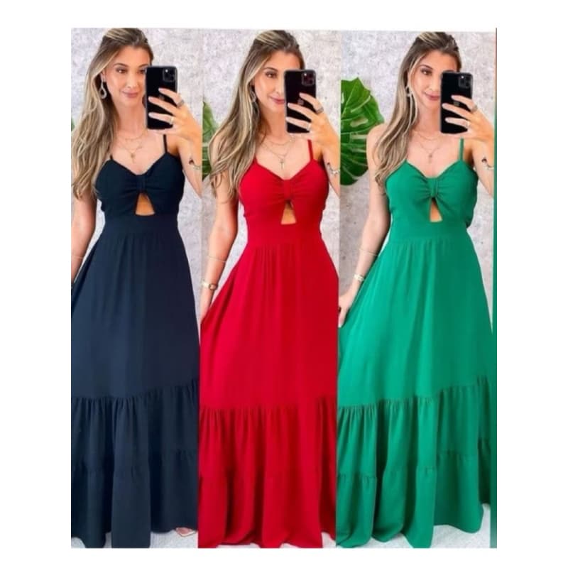 Vestido Longo Bojo Feminino Festa Madrinha Alça Regulável Ótimo Caimento estampado convidada formatura Linha PremiumH-3