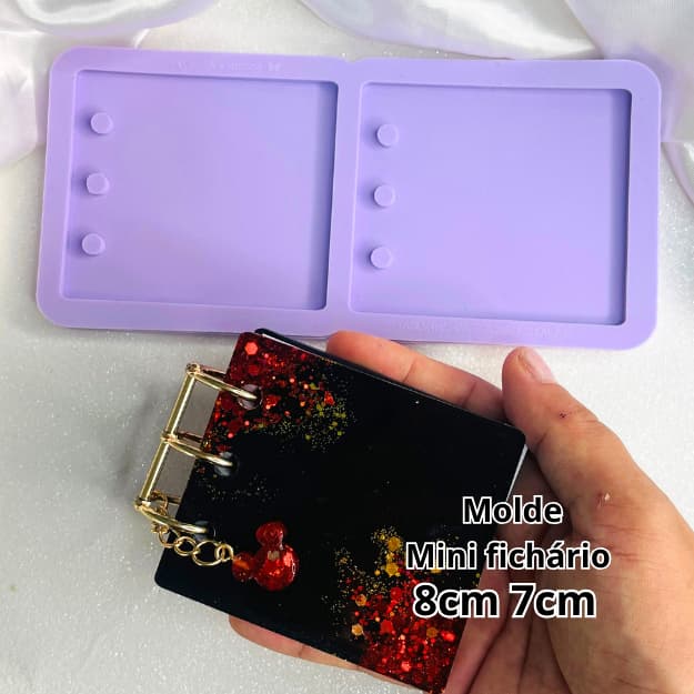 Molde de silicone mini fichário capa de resina. Leia a descrição.