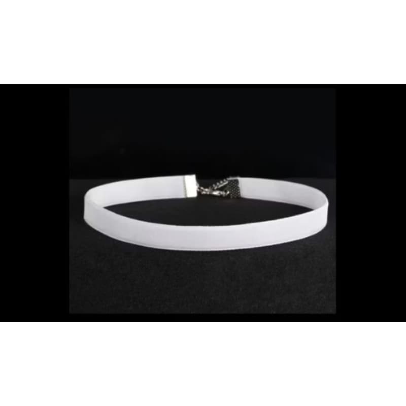 colar chocker veludo branco 1cm gótico vintage retrô minimalista