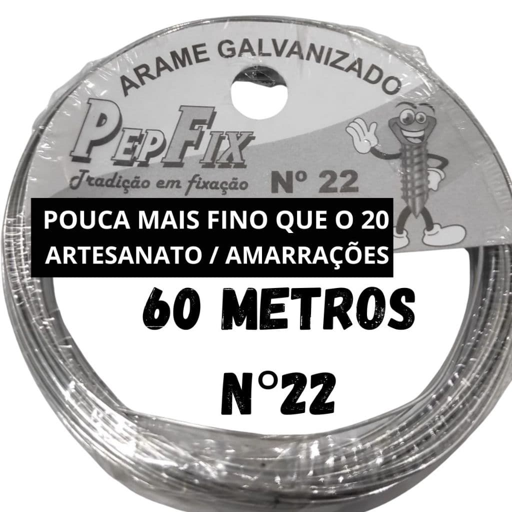 60 Metros Arame 22 Galvanizado Rolo Fino 20 e 18 Mais Grosso Com 50 Mts Rolinho Artesanato