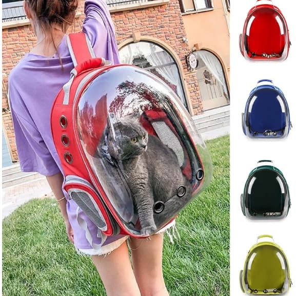 Mochila Bolsa Para Pets Gato Ou Cachorro Visão Panorâmica (Promocional pois está sem o tapete cinza Última unidade)
