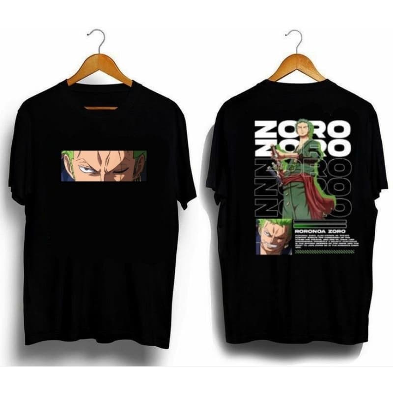 camisa de anime one piece roronoa zoro unissex (100%algodão)