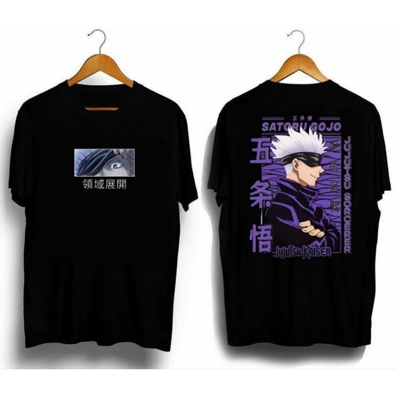 camisa de anime jujutsu satoro gojo unissex (100%algodão)