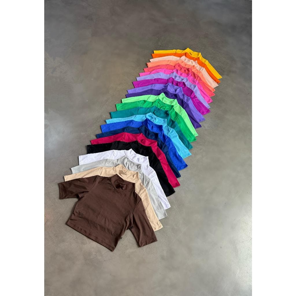 Cropped Suplex Básico Baby Tee Gola Alta Top Feminino Cacharrel