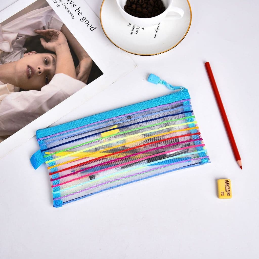 13 X 23 Cm Estojo Multiuso Bolsinha Nylon Colorido Necessaire Porta Mascara Descartavel Fashion