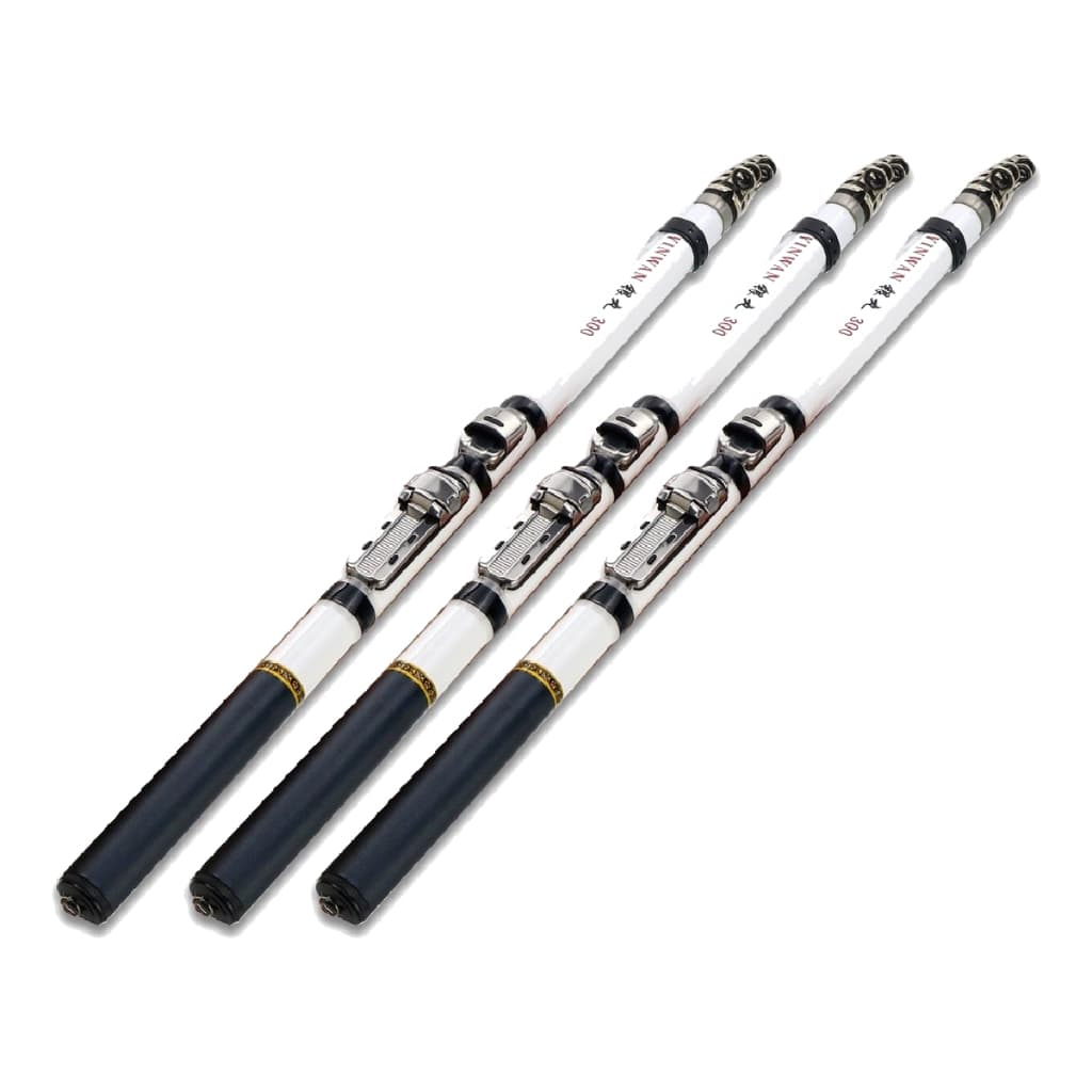 Kit 3 Vara De Pesca 100% Fibra Carbono Telescópica Para Molinete Leve Arenae II