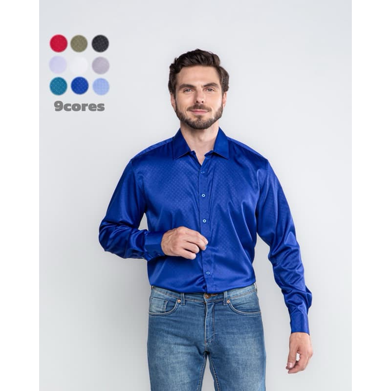 Camisa Social Masculina Flor Elástico Exótico Moda Com Cores Brilhantes