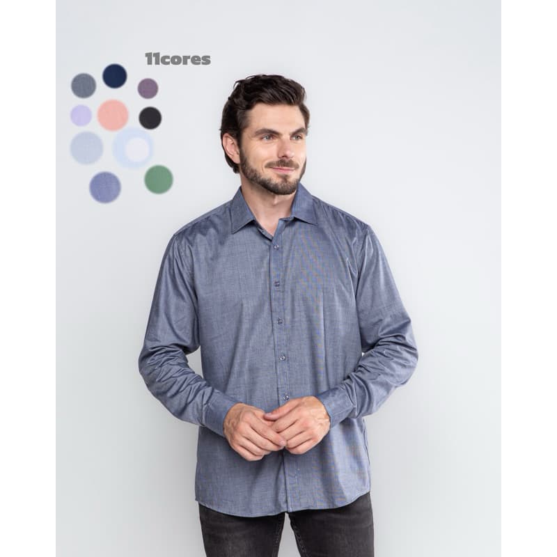 Novo!! Camisa Social Masculina Tecido Confortável Não Amassa Boa Qualidade