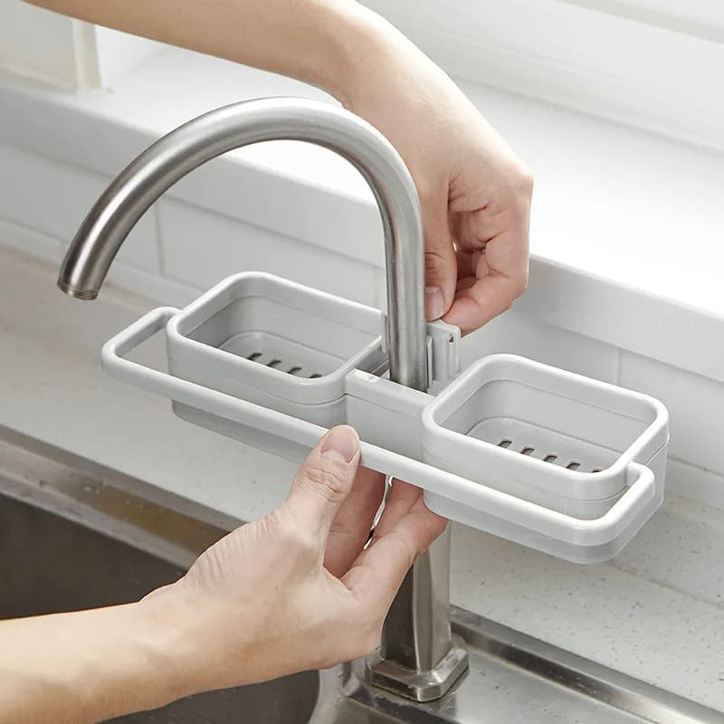 Suporte Para Detergente Sabão E Esponja Barra Porta Pia