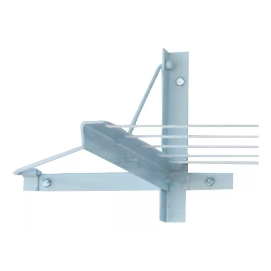 Varal Retrátil 5m Branco de Parede/Muro Super Resistente Cantoneira 1"x1/8