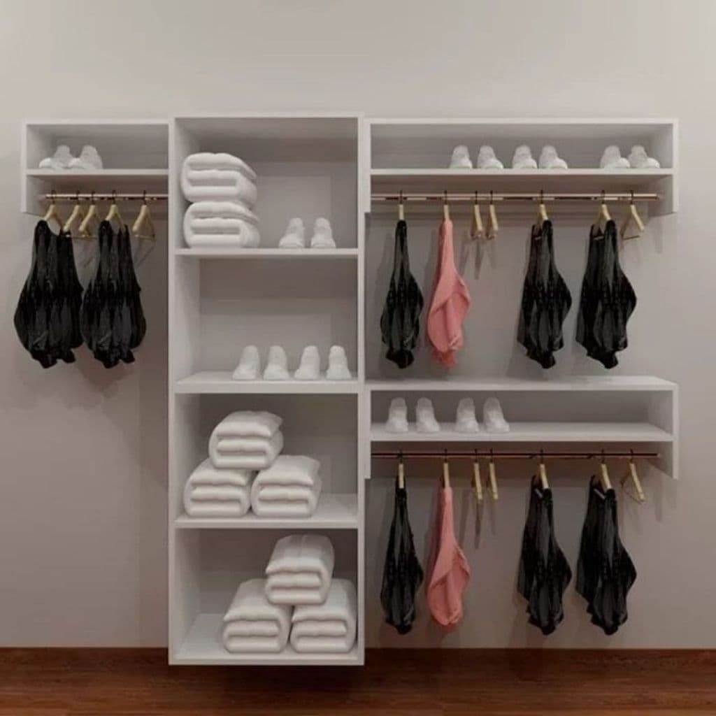 Kit Closet organizador ( Arara Cabideiro - Closet Aberto - Closet Acessível ) 100% mdf GG