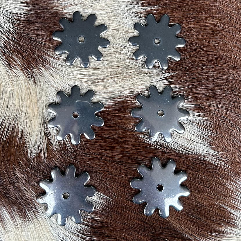 KIT 06 UND ROSETA DE ESPORA INOX (03 PARES) PARA QUARTO DE MILHA IDEAL PARA CAVALOS