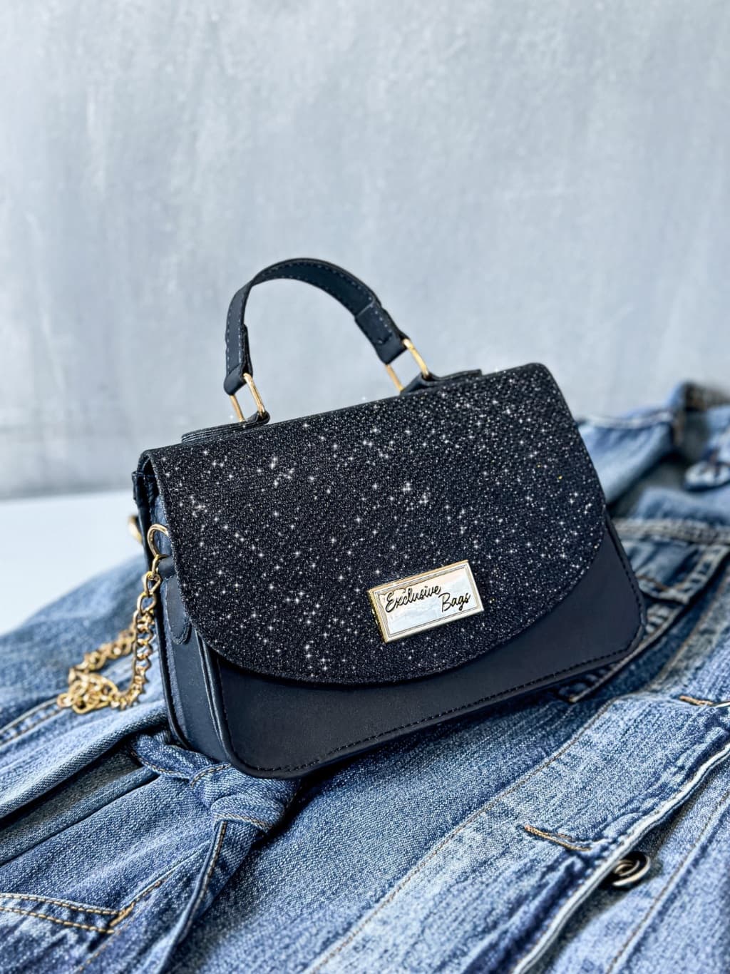 Bolsa Feminina Transversal de Festa Brilhante Tiracolo Pequena