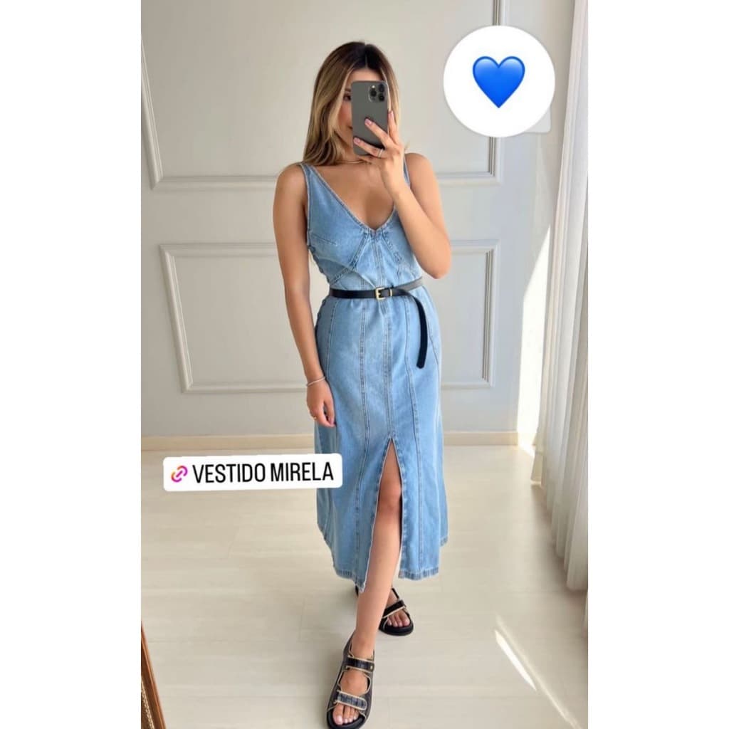 maisbonitomoda 8292 vestido curto jeans feminina sem manga lisa tem cinto