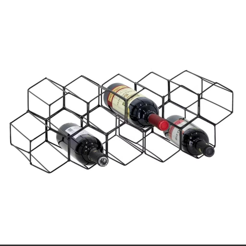 Kit Com 2 Adega De Mesa Empilhável Porta Garrafas Vinho Aço 2 Unidades