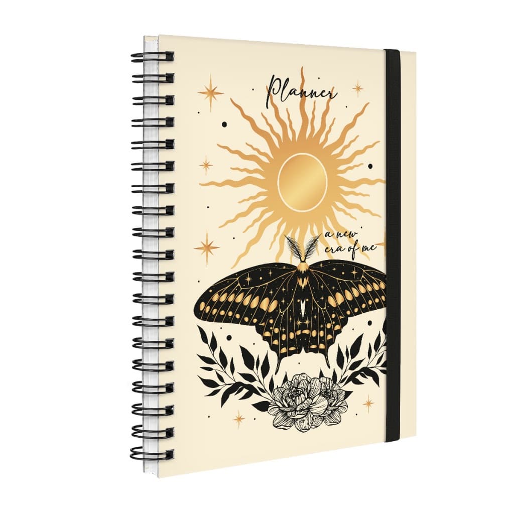 Agenda Planner Semanal Permanente Cosmos Mariposa Preta