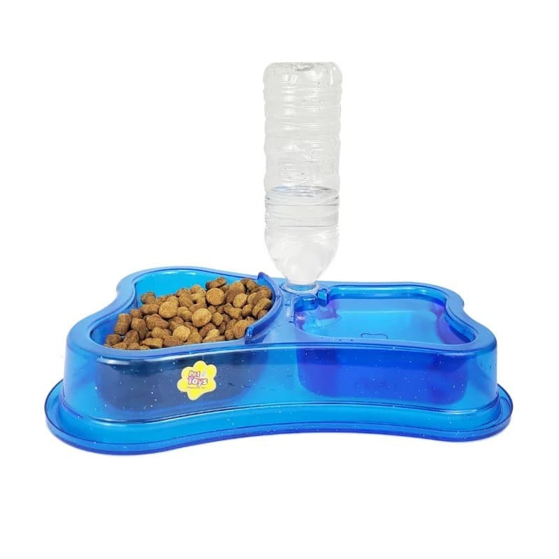 COMEDOURO DUPLO OSSO AUTOMÁTICO GLITTER 460X300 ml