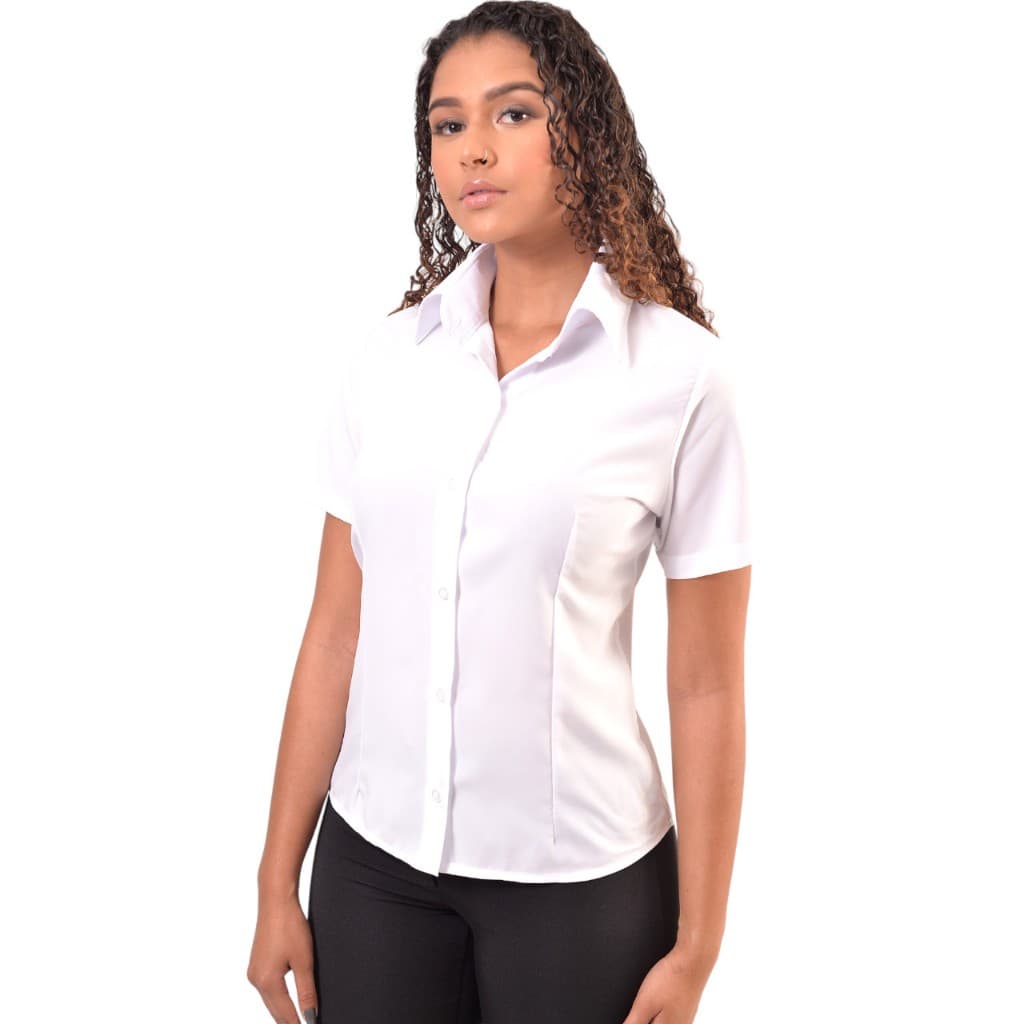 Camisete Manga Curta Feminina Blusa Social Camisa de Corte Nacional
