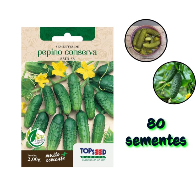 Semente Horta Pepino em Conserva - Faça em casa Hortinha 80 Sementes SMR 58