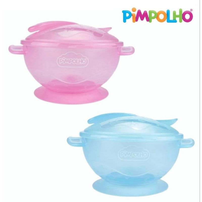 kit refeição com  ventosa tigela e colher Pimpolho