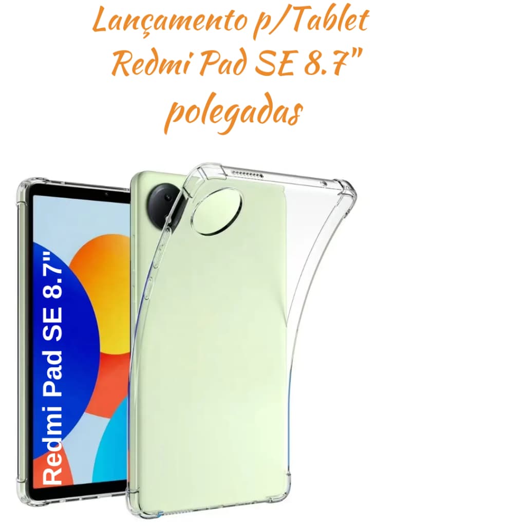 Capa Transparente para Tablet Redmi Pad Se de 8.7 polegadas(pequeno)