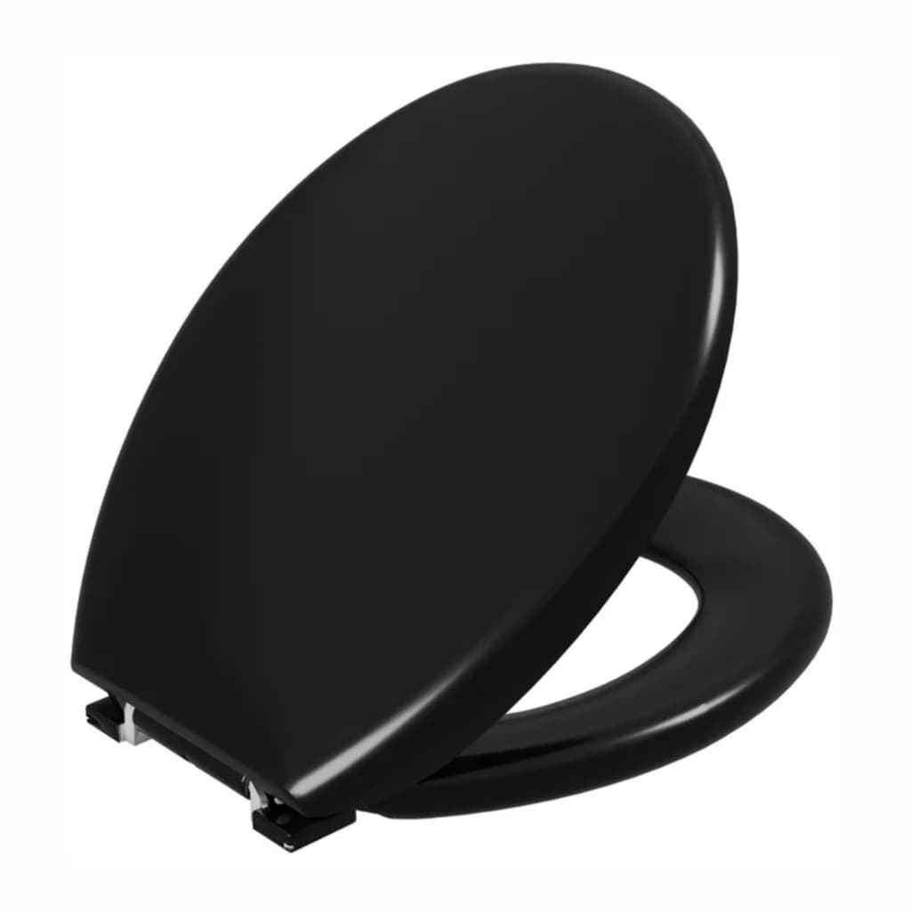 Assento Sanitário Oval Almofadado Preto