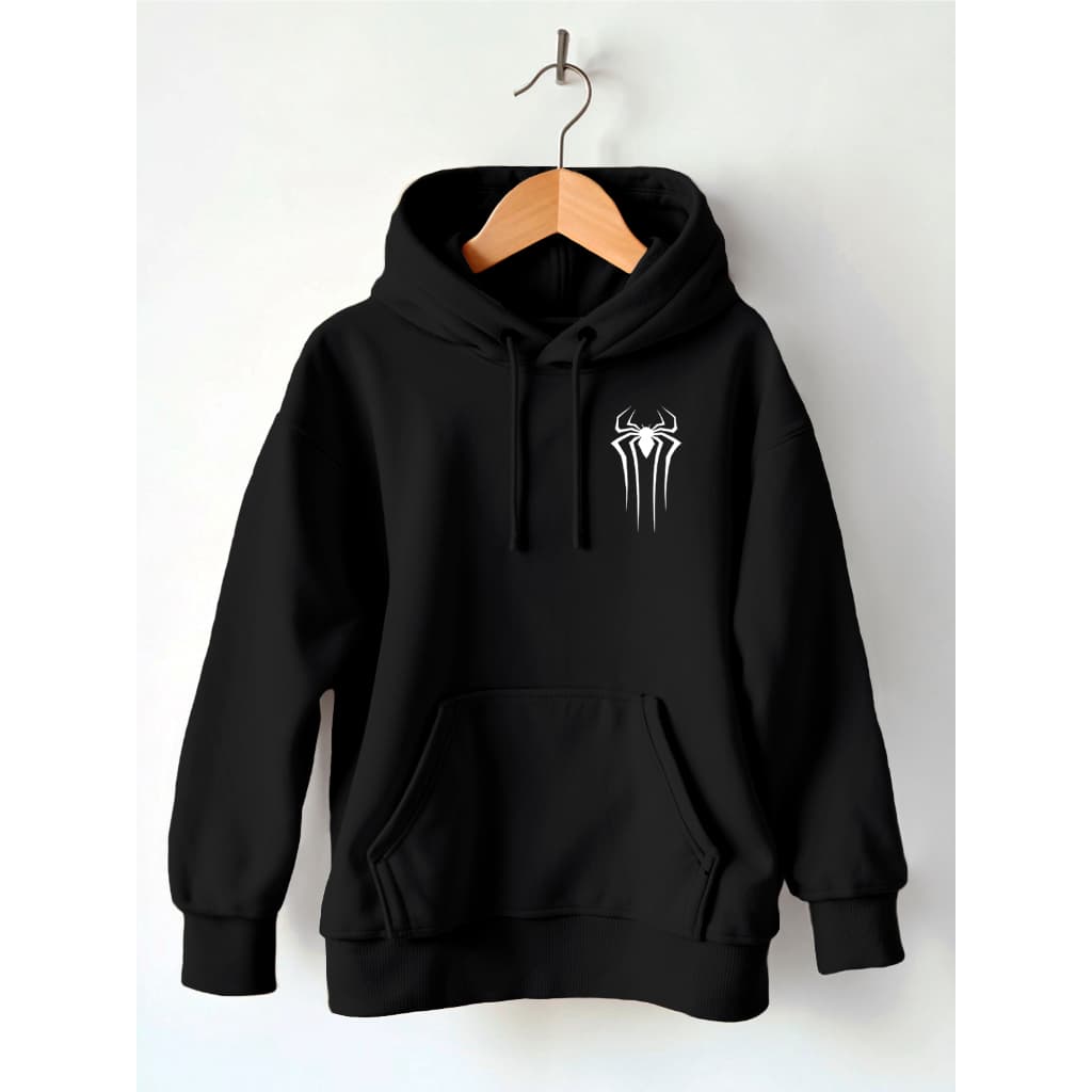 Moletom Blusa De Frio Com Capuz Unissex Aranha Flanelado Moda Inverno Estilo Skatista Moletom