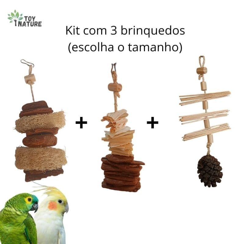 Brinquedos Comestível Calopsita natural kit com 3un ToyNature