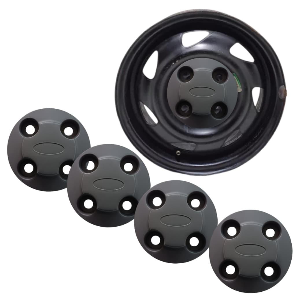 Jogo 4 Calotinhas Centrais Ford Ka Fiesta Focus Hatch Sedan