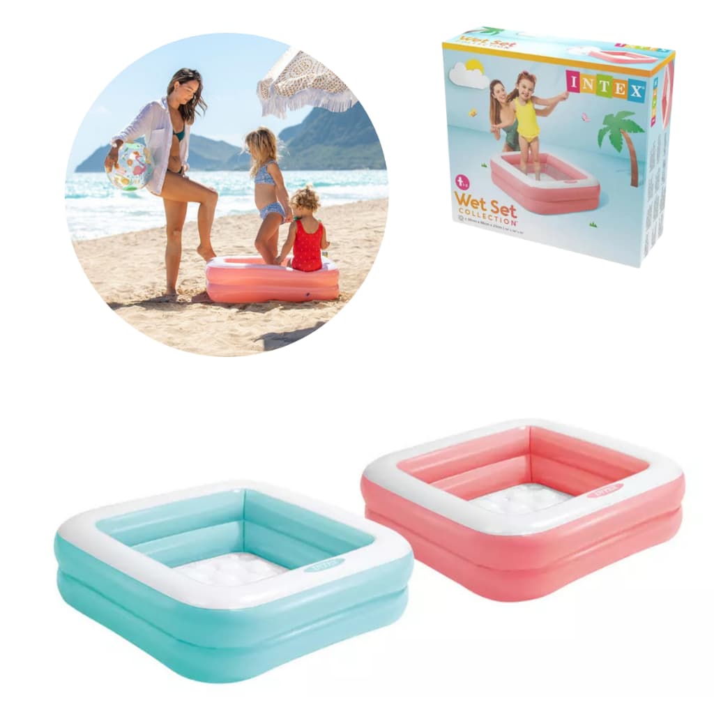 Piscina Inflável Infantil Soft Fundo Quadrada 86cm Intex  57L