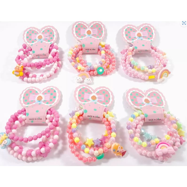 4 pulseiras para Crianças /Conjunto Infantil Frutas Coloridos a pronto entrega
