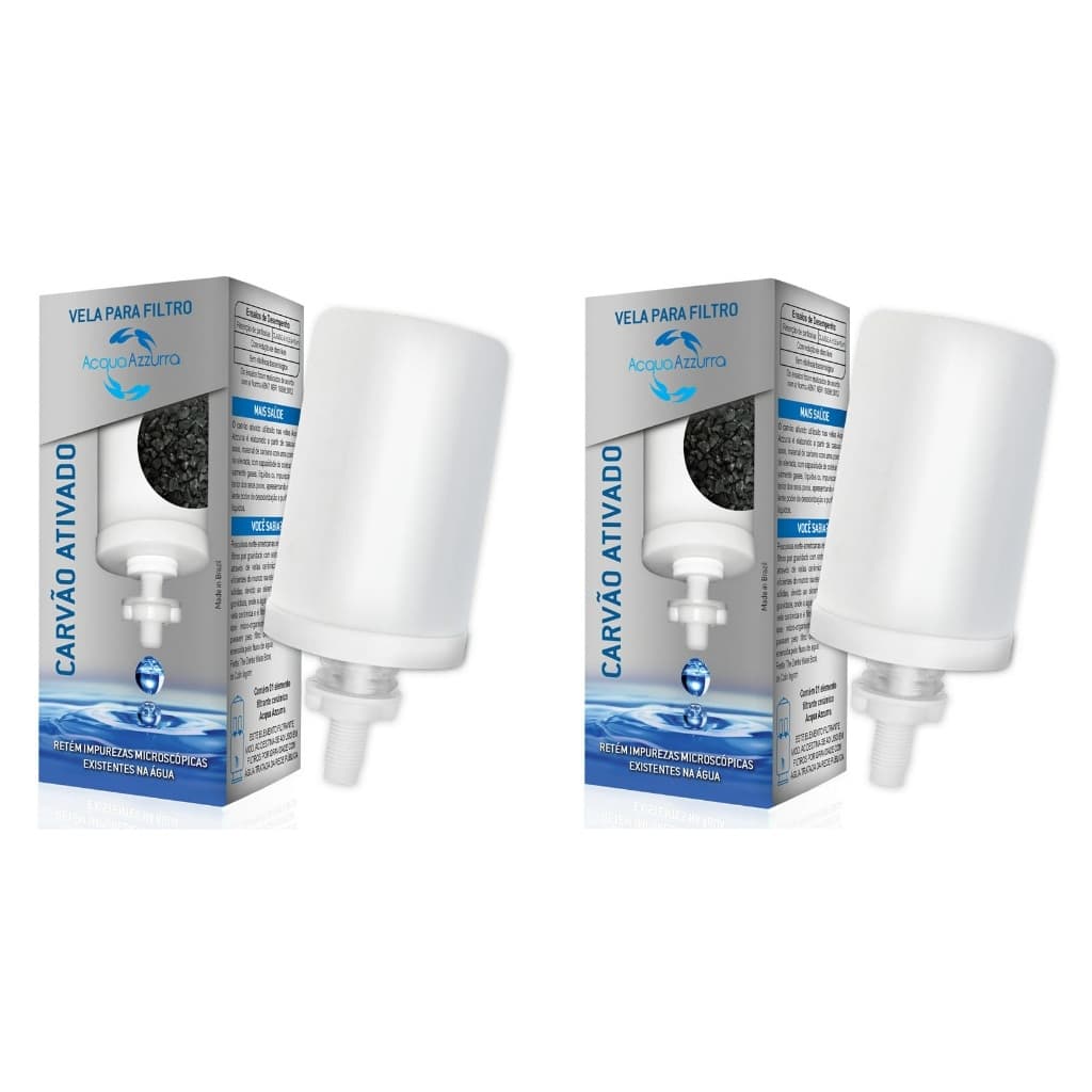 Kit 2 ou 3 Velas Cerâmica Com Carvão Ativado Reduz Cloro Filtro De Barro Bebedouro Agua